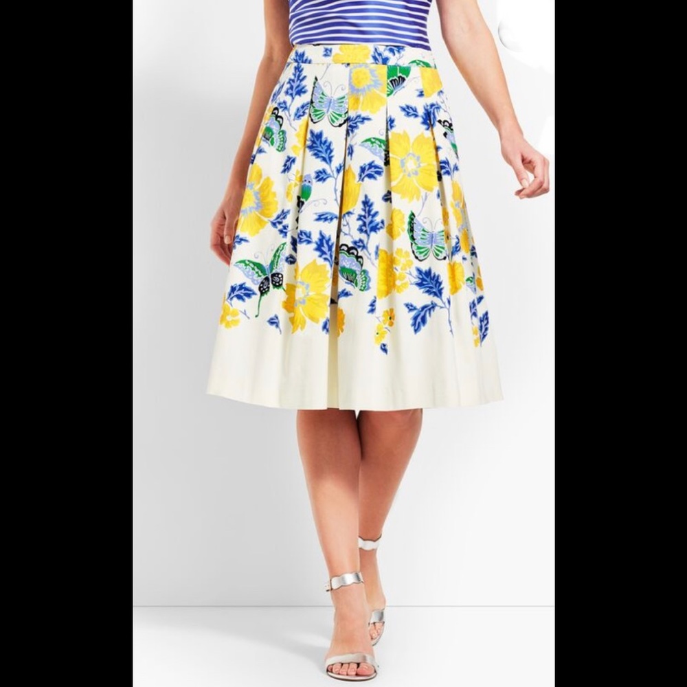 Talbots Full Flowered Skirt in Ivory NWOT